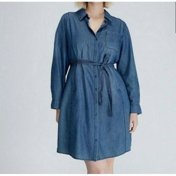 Lane Bryant denim shirt dress size 20 - Picture 3 of 6